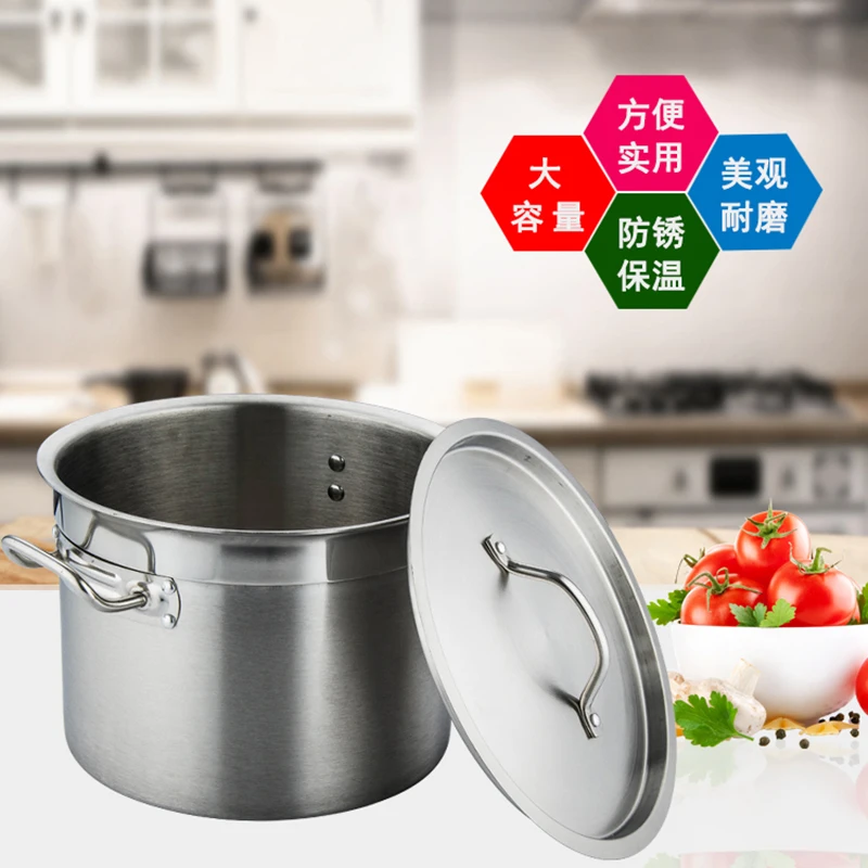Housing and Commercial Stainless Steel Large Capacity Soup and Stock Pot With Lid and Double Handle