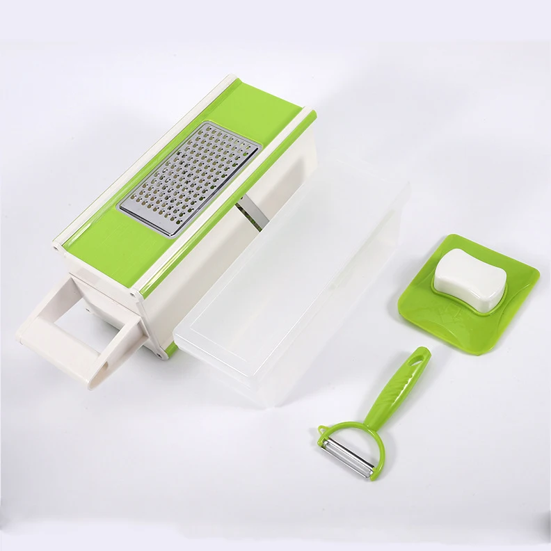 Kitchen Tool 4-Sided Grater Chopper 5 in 1 Square Shredding Machine Potato Chipper French Fry Cutter