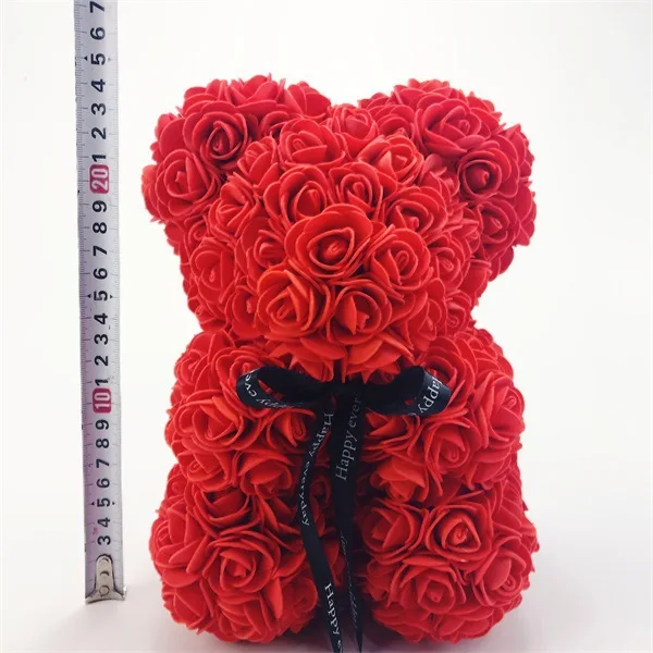 Hot Sale 2021 Valentines Day Gift Flower Teddy Rose Bear 25cm Valentine Rosebear