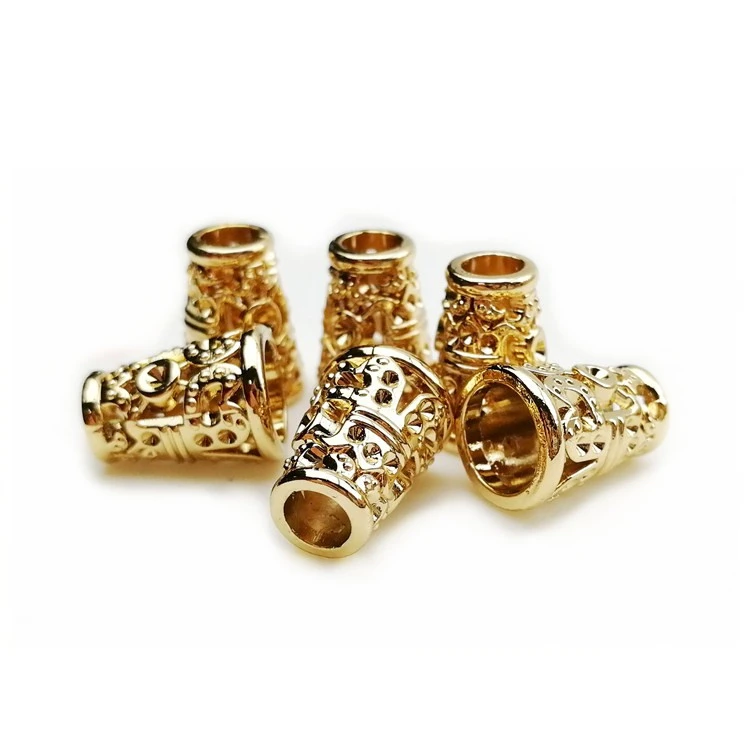 Пользовательские светлые золотые шнурки, металлические конусные пробки для шнура, аксессуары для одежды