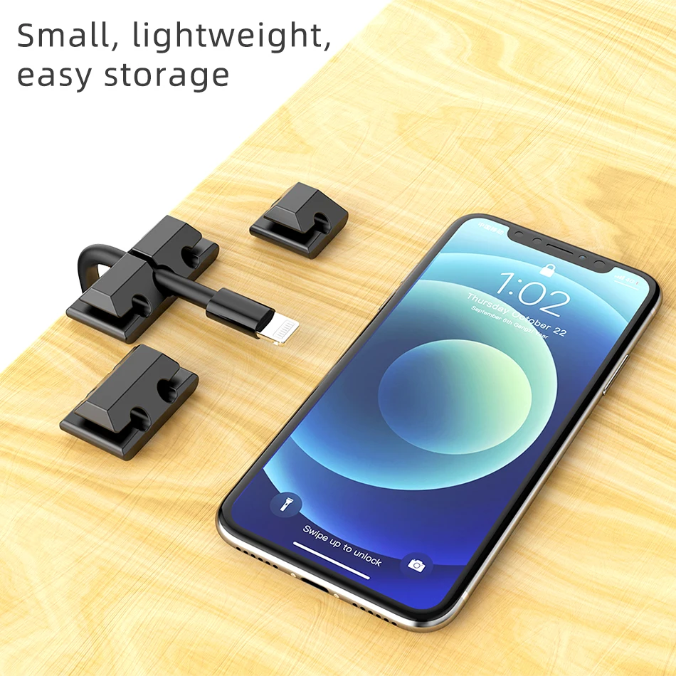 Cord Organizer New Cable Management USB Cable Clip, Silicone Cable Organizer for Car Home Office 15 Slots Logo Support OEM ODM