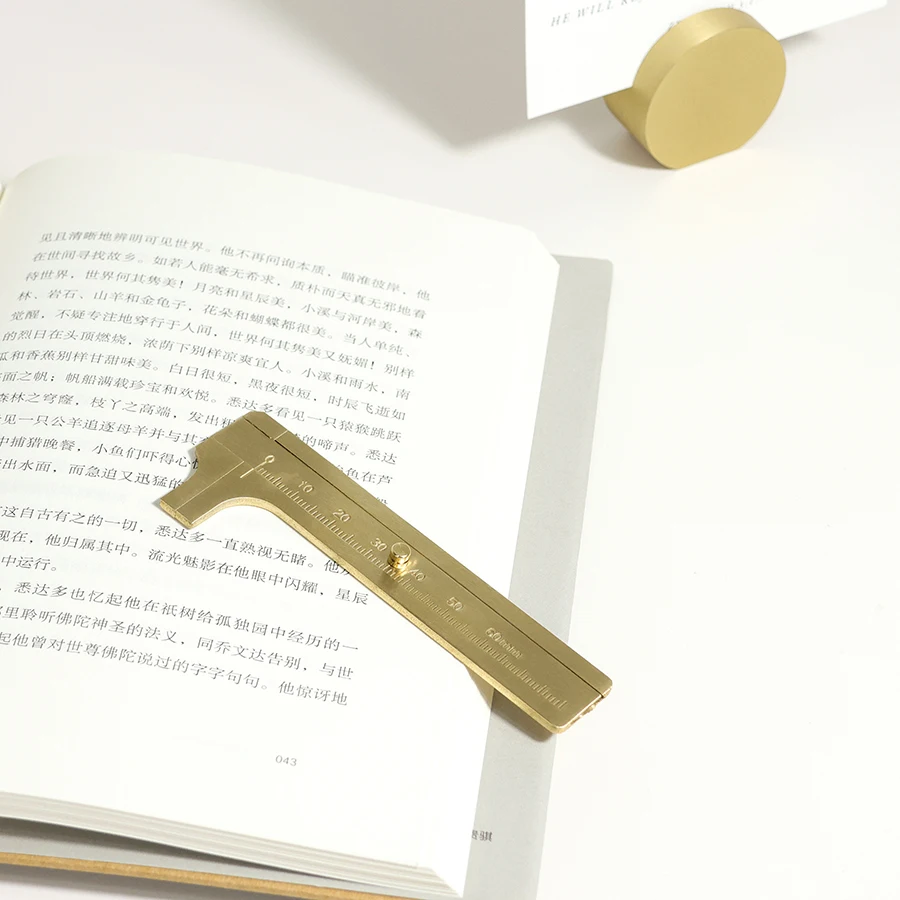 Solid Brass Pocket Caliper Measuring Mini Tool Handy Caliper for Jewelry Ring Bead Single Scale Sliding Gauge Metal Ruler 60mm
