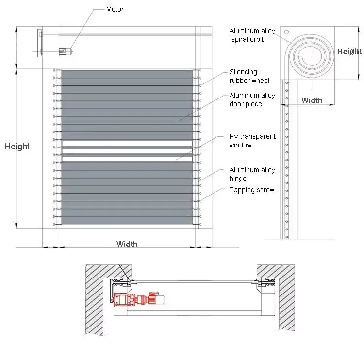 High Quality Stable Other Automatic Metal Industrial Roll up Servo Aluminum Alloy Hard Quick Workshop Speed Spiral