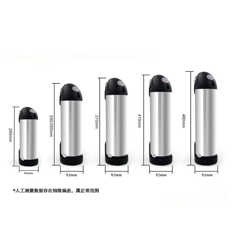 Factory Made Portable E-bike 18650 Lithium Ion Battery Pack 36V 10A 15Ah 20Ah Rechargeable Water Bottle Power Battery