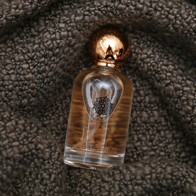 Custom matte green luxury glass perfume bottle empty perfume spray bottle gold ball cap perfume bottle with base