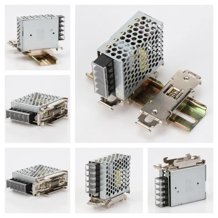 DIN 35mm Guide Rail mounting bracket BLACK SPRAY-PAINT or sand blast Aluminum alloy clip bracket