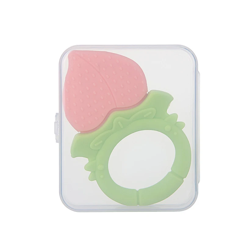 Wholesale Best Selling Teether Ring Fruit Molar Stick Bite Fruit Strawberry  Silicone Teether