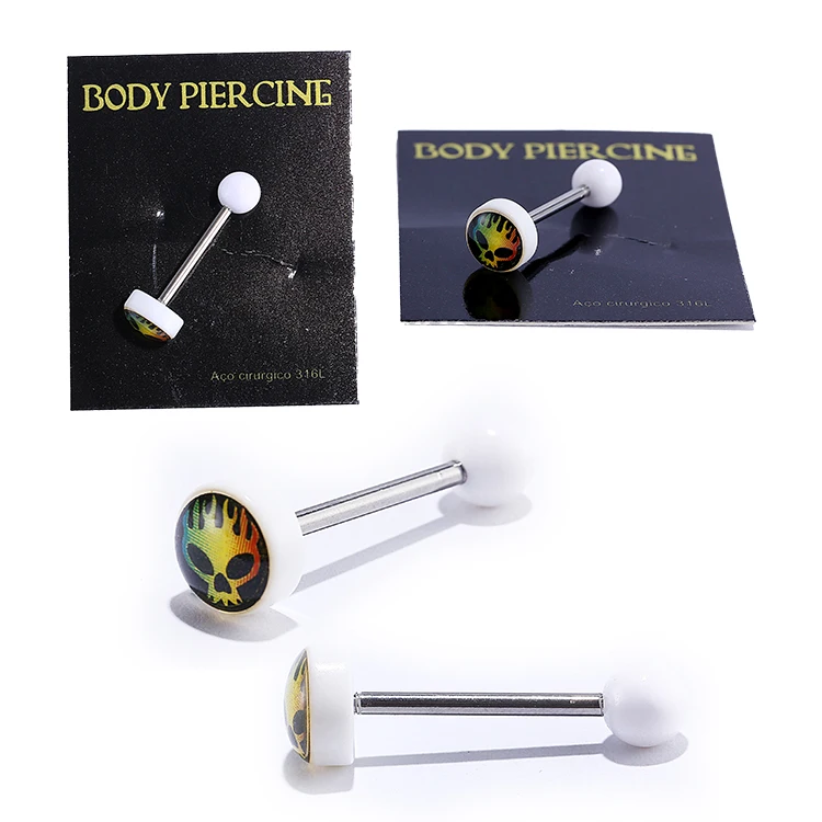 Piercing Jewelry Surgical Steel Tongue Ring Girls Industrial Barbells Quality Body Ring Tongue Rings