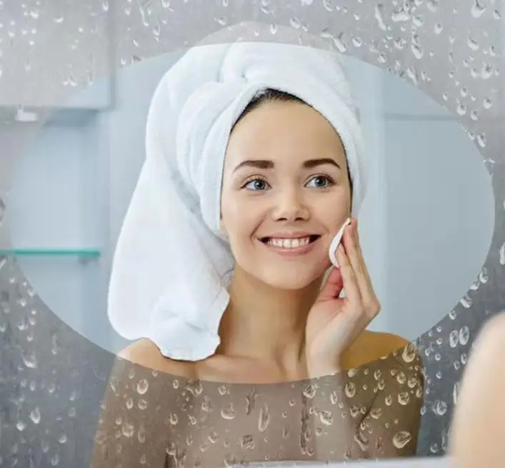 High-quality Rectangle Smart Bathroom Mirrors LED Strip Light Bath Anti Fog Mirror  Antifog Protective Film for Glasses