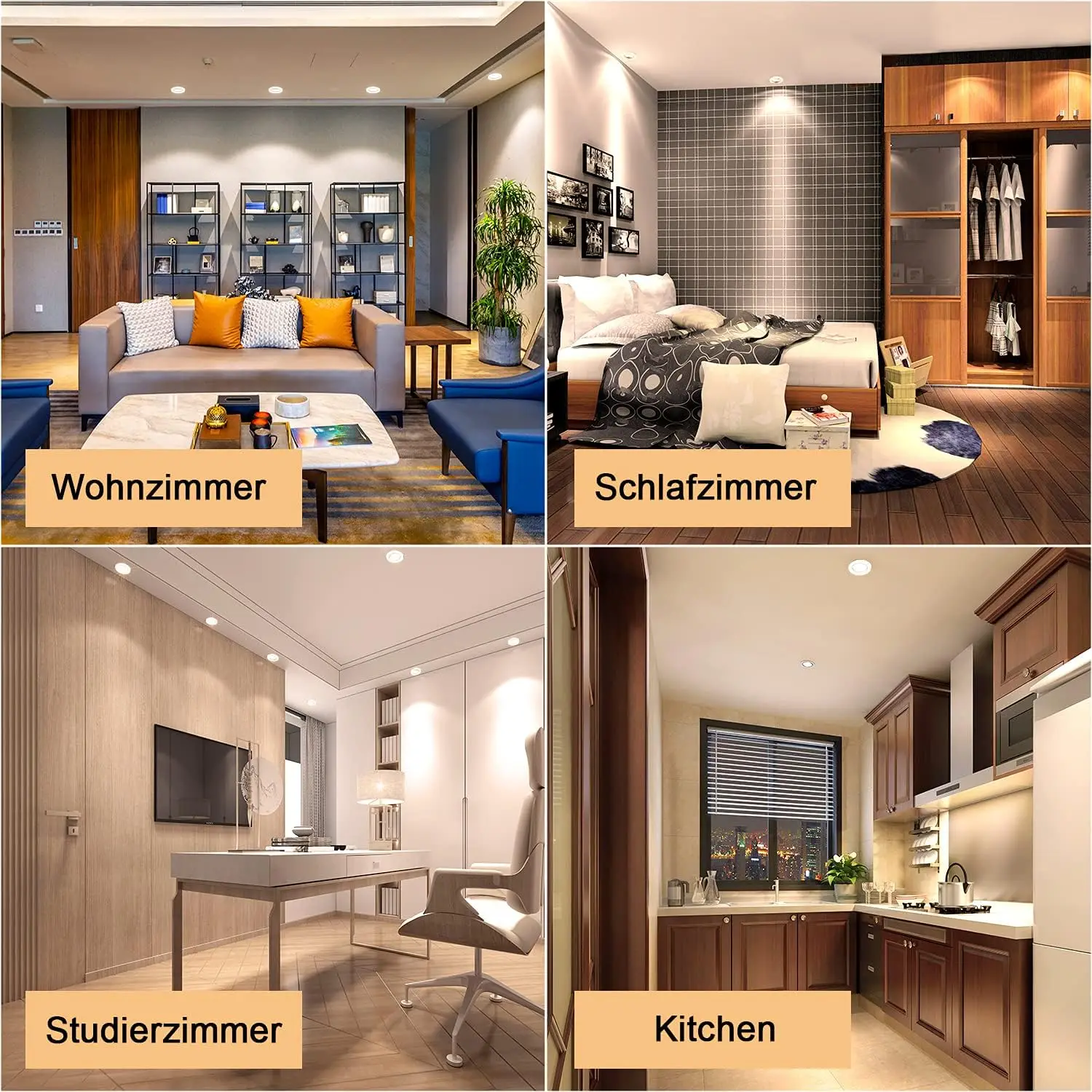 LED Recessed Spotlights GU10 Swivelling Recessed Lights Frame White Round Mounting Frame 230 V Spotlights with Socket for  LED