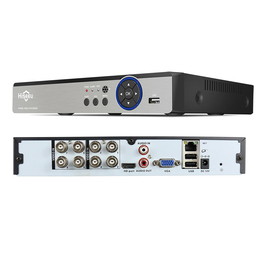 Видеорегистратор Hiseeu, 8 каналов, 5 в 1, 1080P, AHD/TVI/CVI/CVBS/IPC