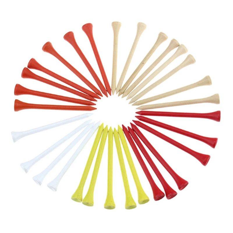83mm Wooden Golf Tees Golf Accessories Multi-color Customized  Logo Golf Club Pegs