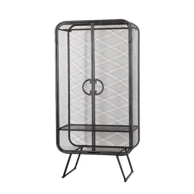 Nordic Wrought Iron Grid Wardrobe Golden Hotel Suite Single Wardrobe Clothing Store Display Cabinet