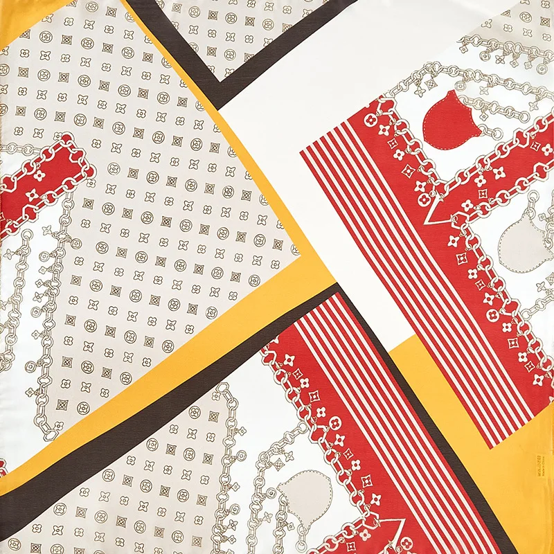 Chinese multi colorful fashionable large square lady silk scarf hair silk bandana for girls