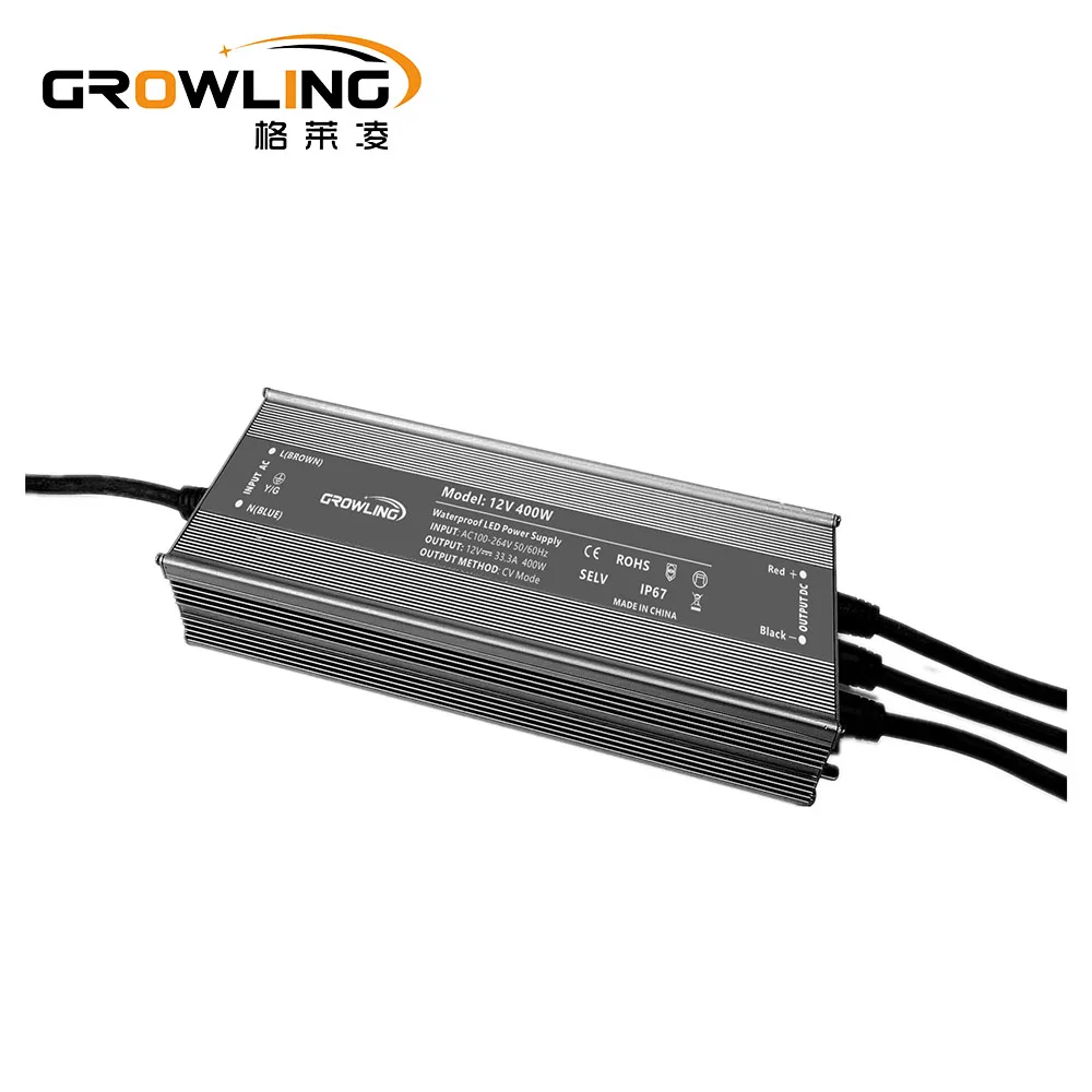 Outdoor Waterproof IP68 12V 400W LED Power Supply Transformer 110V 220V Constant Voltage LED Driver for neon light