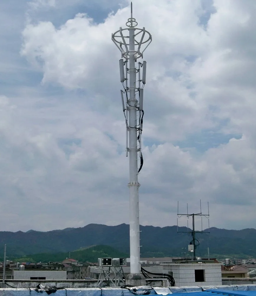 18m 20m 25m 30m galvanized steel telecommunication antenna pole internet radio tower telecoms monopole