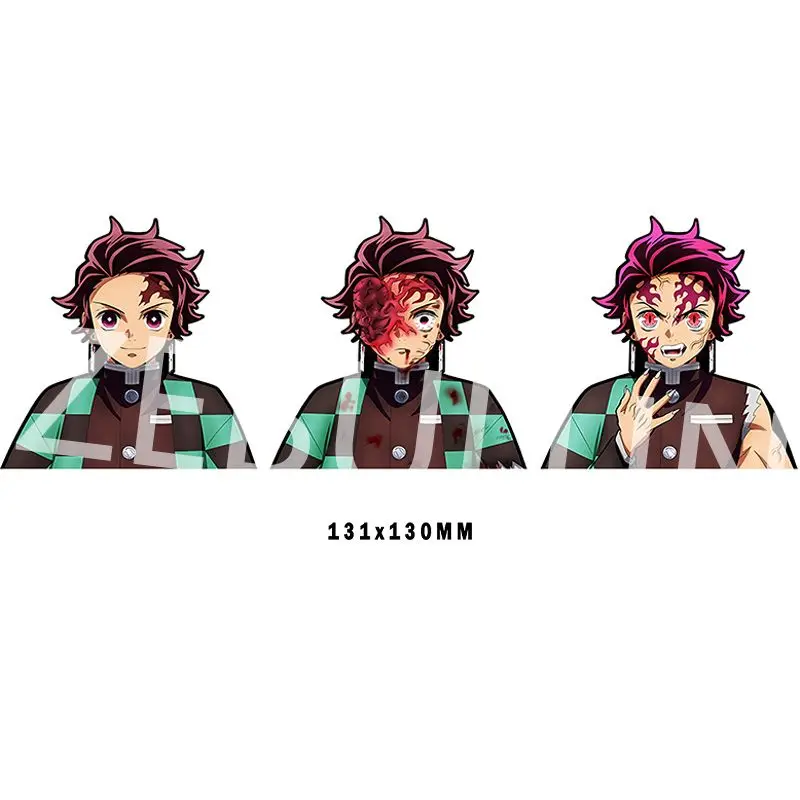 Waterproof Cartoon Changing Flips Decals Demon Slayer Lenticular 3D Anime Motion Sticker for Car Laptop Refrigerator