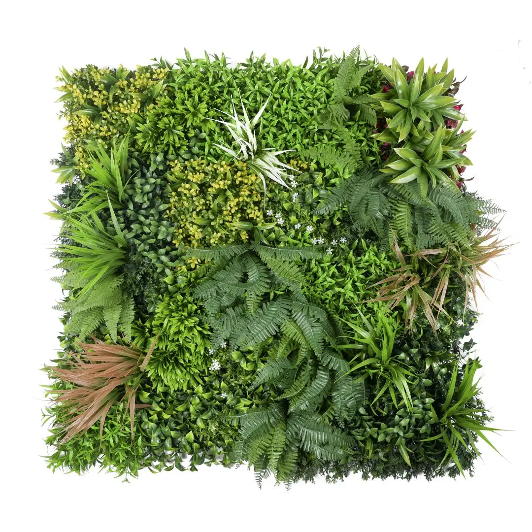 EG-F006 New style artificial grass for wall customized grass flower wall panel accessories synthetic wall grass