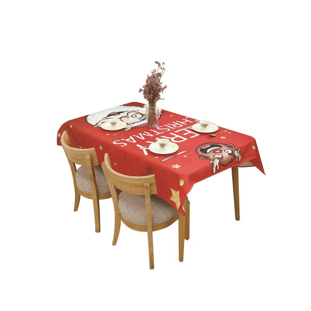 Charmcci 600420 Cheap Bamboo Fabric Painting Cartoon Christmas Table Cloth Table Covers 132 Argos Artex Ironing Non Woven