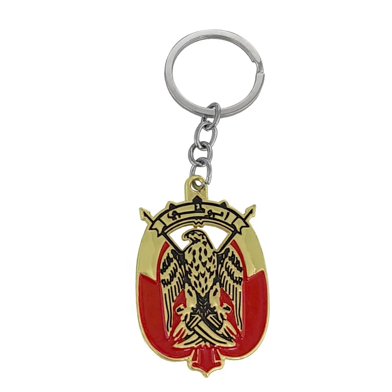 Car keychain Abu Dhabi UAE Falcon badge double-sided logo metal car keychain keychain souvenir gift