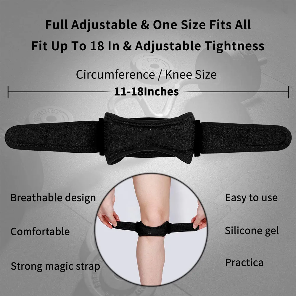 comfort neoprene tendonitis knee pad band wrap patella hinged belt knee brace support arthritis sleeve stabilizer men and women