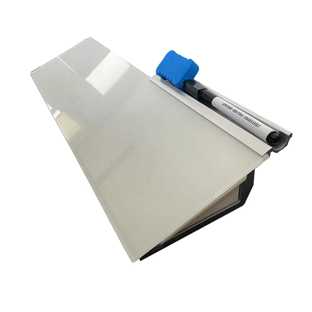 
Glass Desktop Whiteboard Computer Keyboard Stand Pad, Small Glass Desktop Organizer Board Tray Dry-Erase Board 