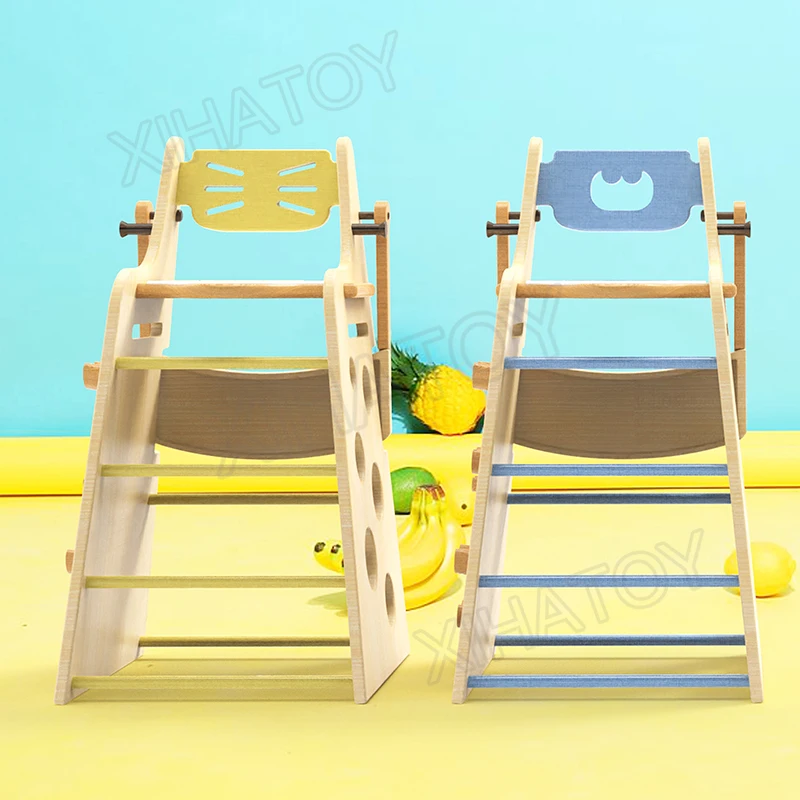 XIHA Portable Folding Multifunction High Chair Baby Dining Chair Wooden High Chair Adjustable Height Feeding Table