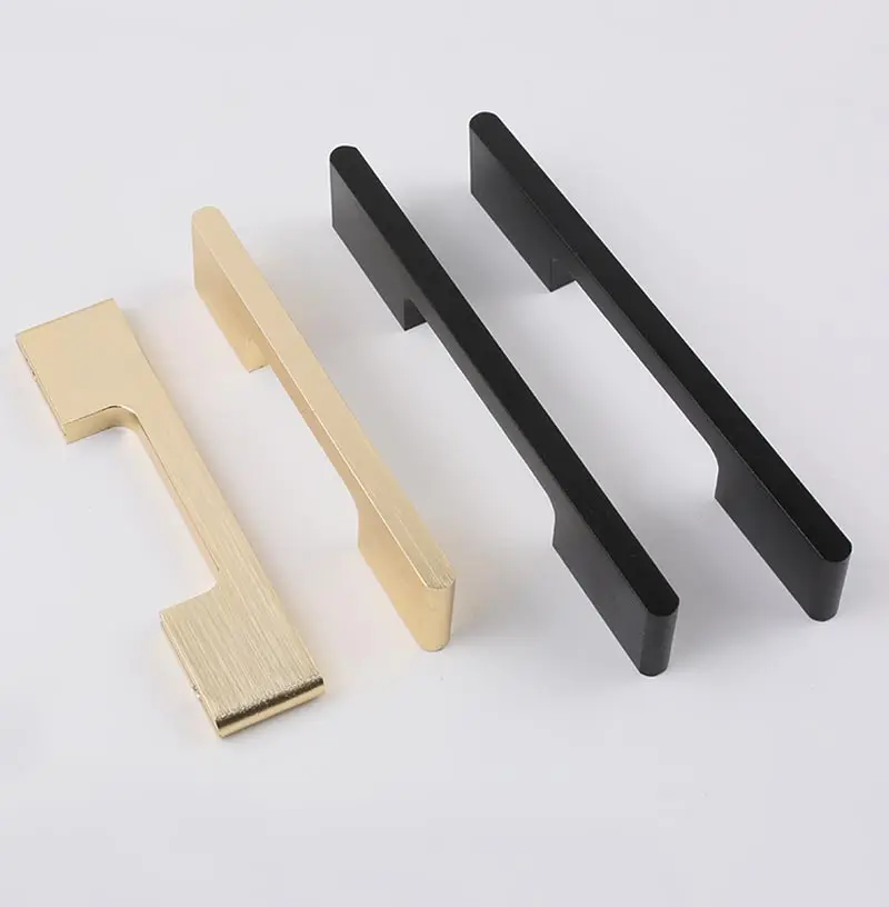 6609 Aluminium Profile Furniture Pulls Kitchen Wardrobe Matte Glossy Gold Black Closet Cabinet Handles