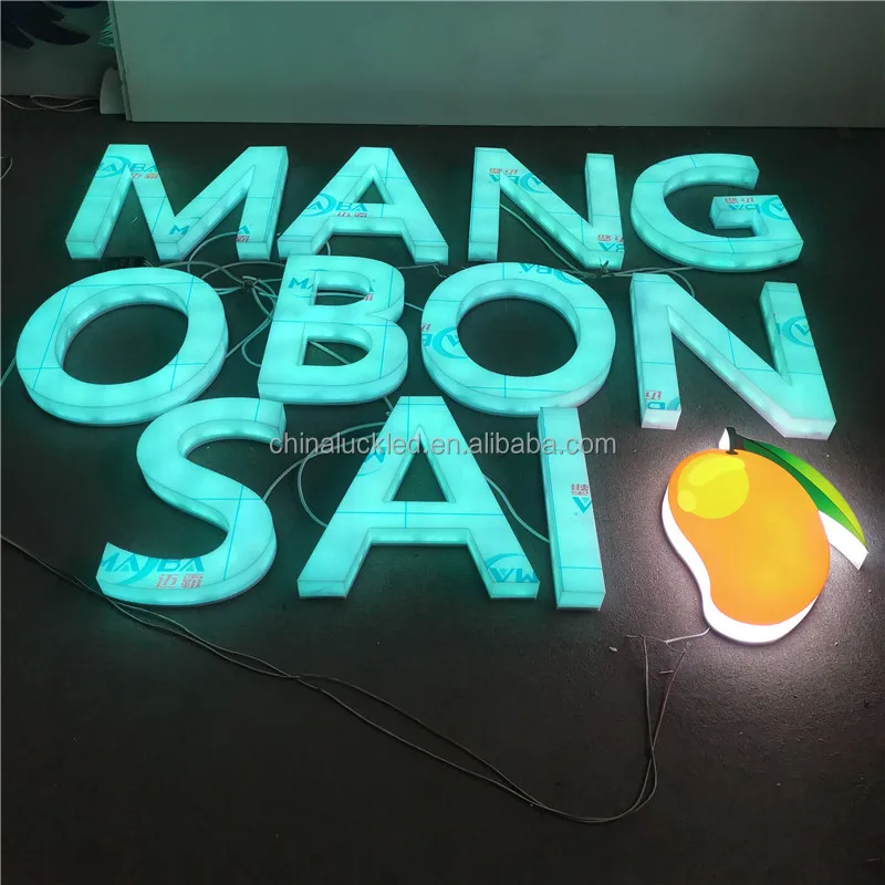 Custom Outdoor Business Wall logo RGB Full Lighting Led Sign