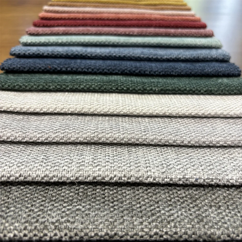 High quality 100% linen  fabric  plain color for sofa linen cotton fabric Vega 0041