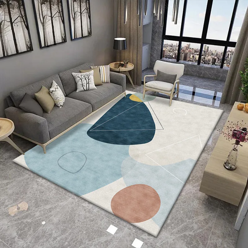 Nordic Style Large Area Home Bedroom Full Shop Living Room Carpet And Rugs Big Size Striped Rectangular Sofa Coffee Table Mat