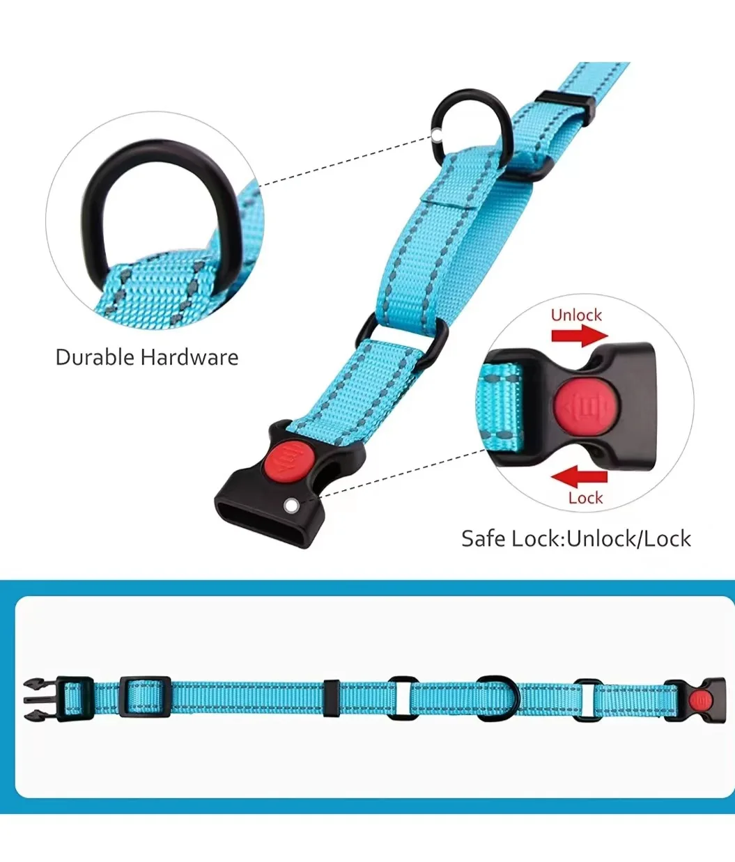 OEM Custom Logo Reflective Training Hounds Dog Martingale Collar