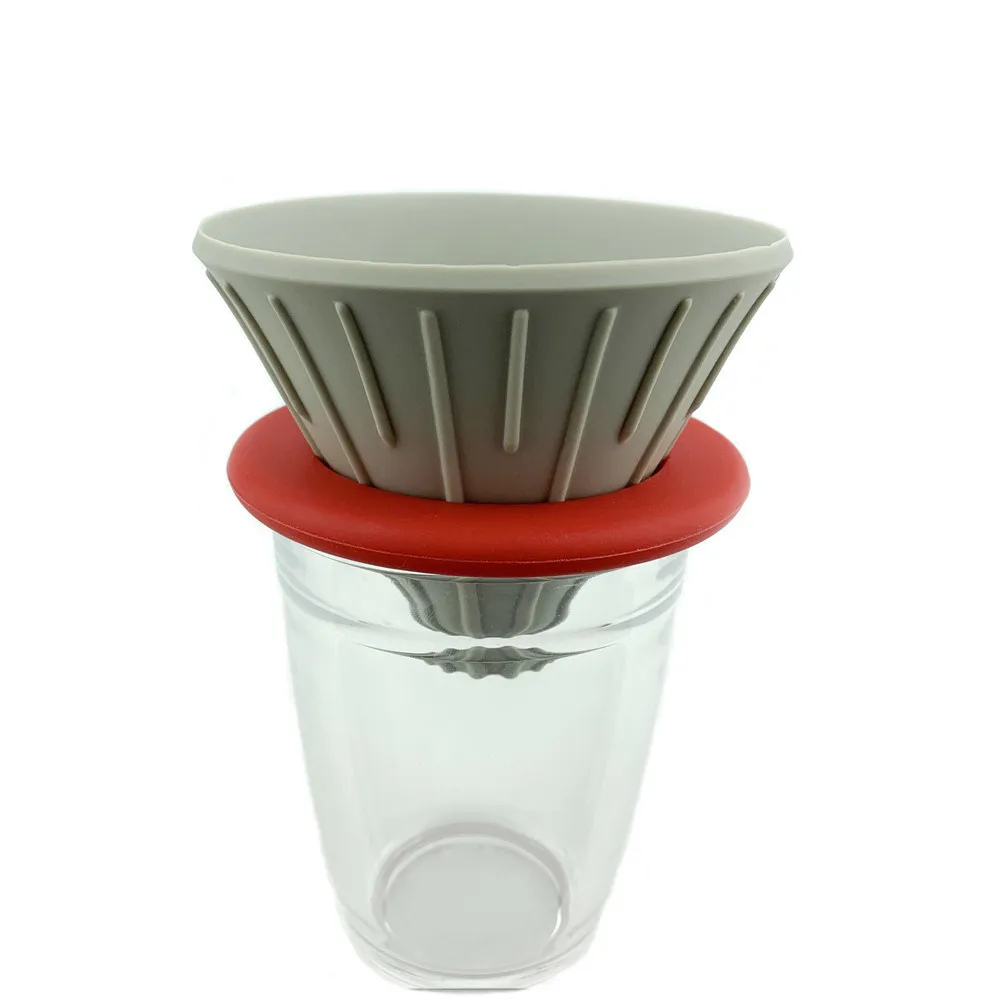 Travel Reusable Cone Filter Holder Cold Brew Drip Collapsible Silicone Pour Over Coffee Dripper