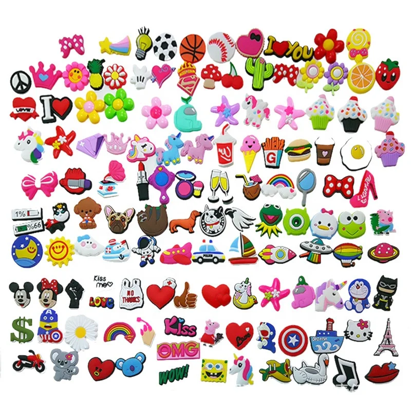 New Trend wholesale anime bling croc Charms Soft PVC Custom Croc Shoe Charms wholesale bulk vendor