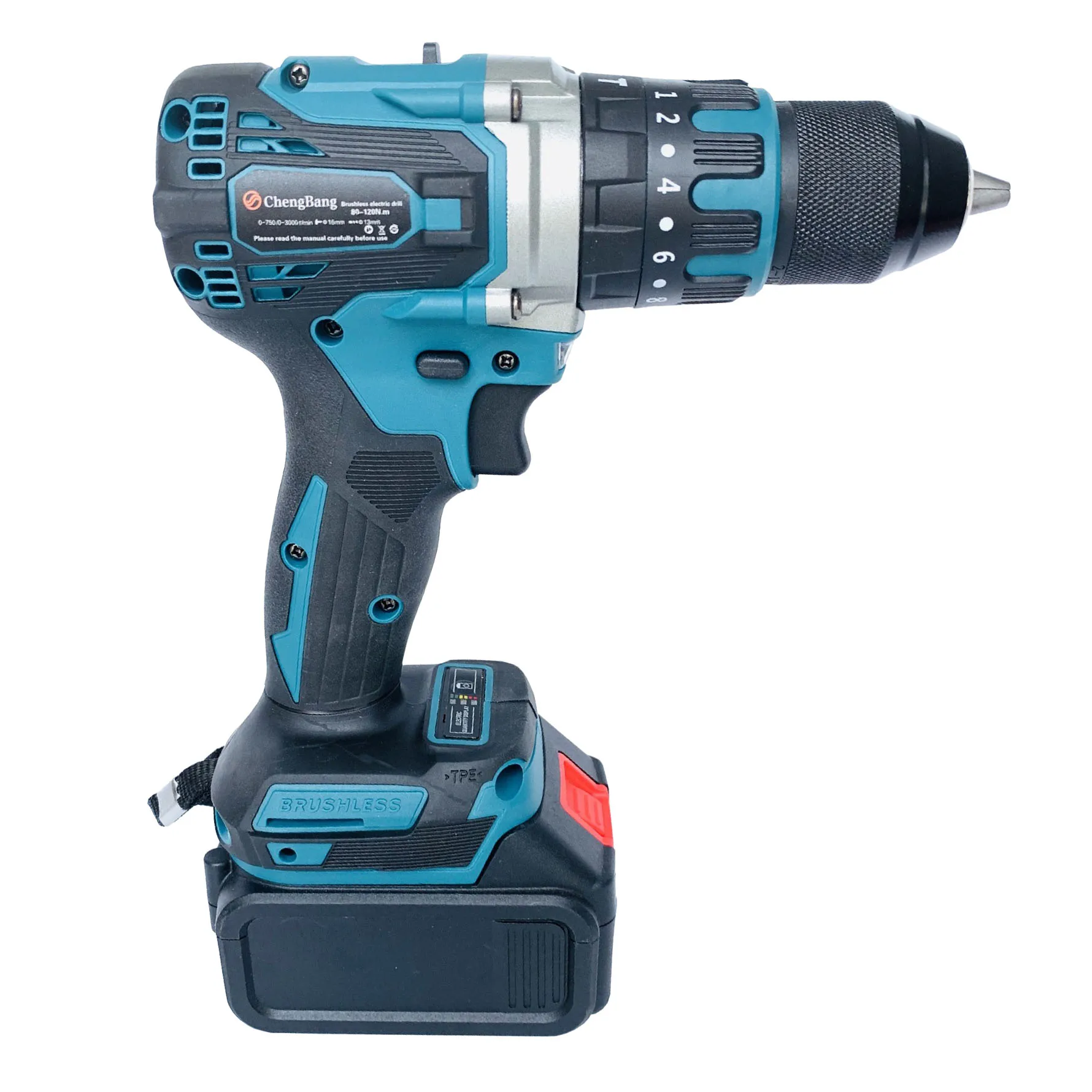 New Arrivals 120N.m High Torque Brushless Lithium Electric Impact Drill 13mm Portable Cordless Electric Screwdriver Set