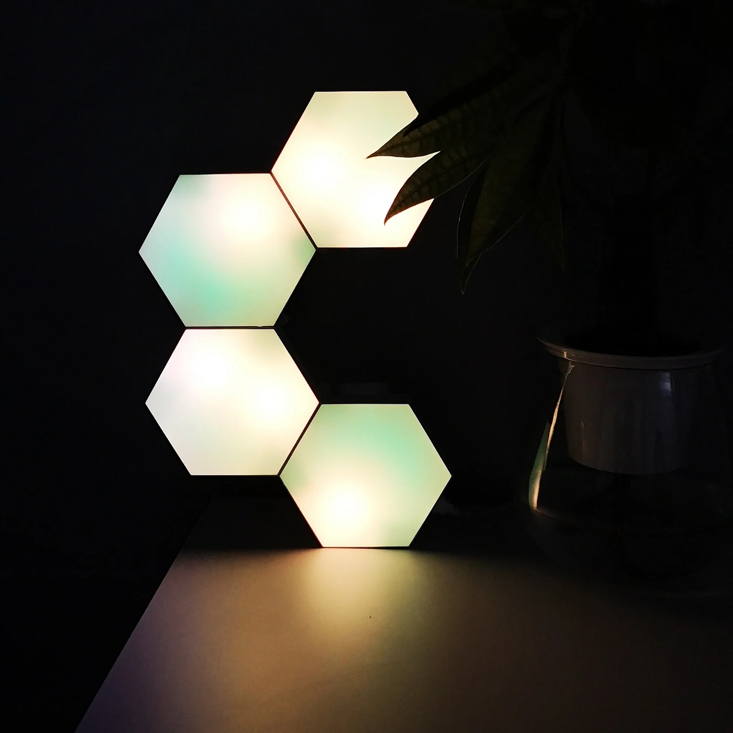 RGB hexagon smart light mobile Phone APP control innovative product ideas 2020 modular led light modern night lights for home