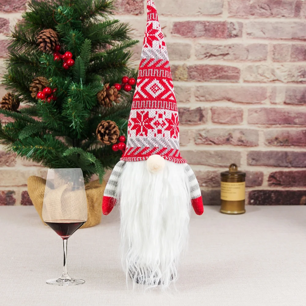 Christmas Gnome Faceless Doll Wine Bottle Cover Merry Christmas Decorations For Home Xmas Ornament New Year 2022 Navidad Gifts