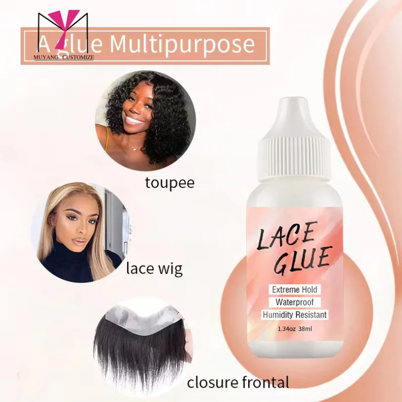 Custom Extreme Hold Waterproof Clear Lace Hair Wig Glue And Remover Adhesive Water Resistant Melting Spray Lace Glue Set