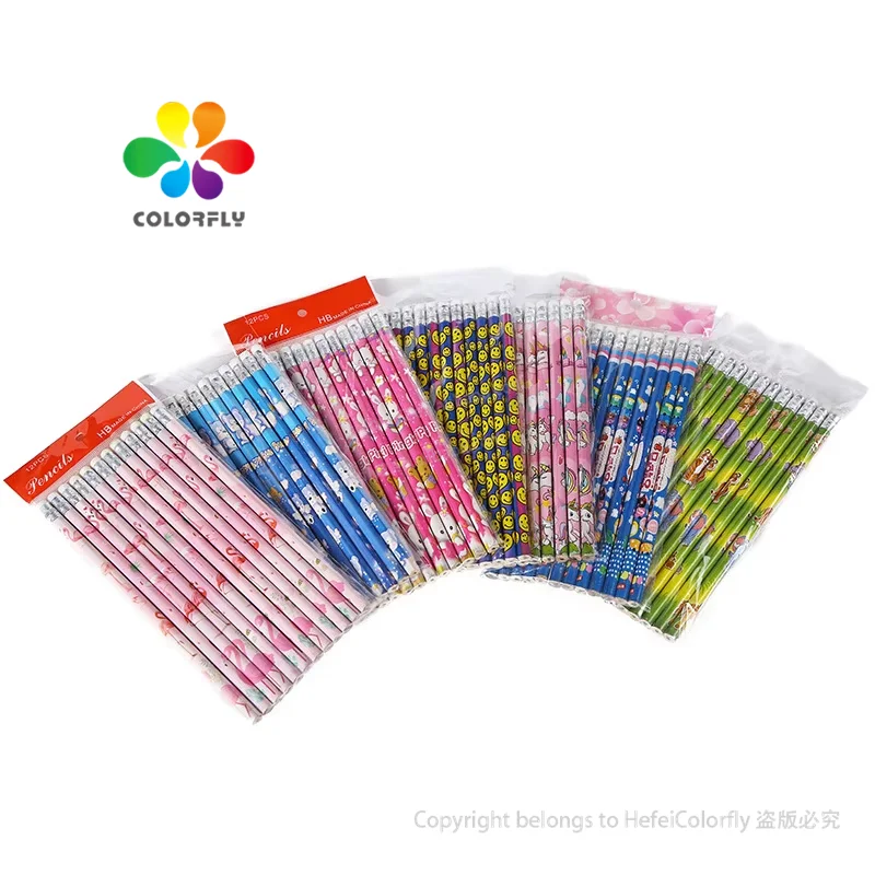 Wholesale Fruit Scented HB Pencils Student Standard Pencil Custom Logo Printed Wooden Pencil with Eraser