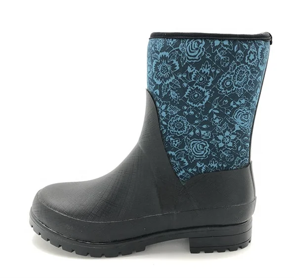 
Женские Водонепроницаемые изолированные неопреновые садовые сапоги с цветочным узором 