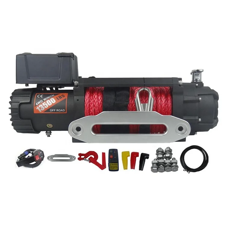 Electric Winch 12V 12000Lb Heavy Duty Reinforced Carbon Series Recovery Winch 5443 Kgs Including Hawse And  Wireless Remotes