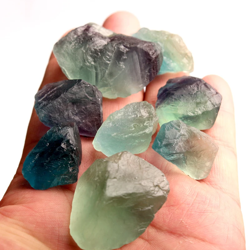 Wholesale natural green fluorite crystal crushed stone polished quartz large gravel healing stone for decoration