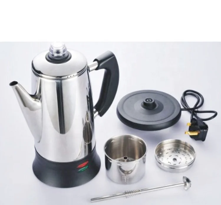 Cookmate лидер продаж все 12 чашек Электрический Перколятор Кофеварка из нержавеющей стали быстрого приготовления винтажный Нолик 110 В/220 В