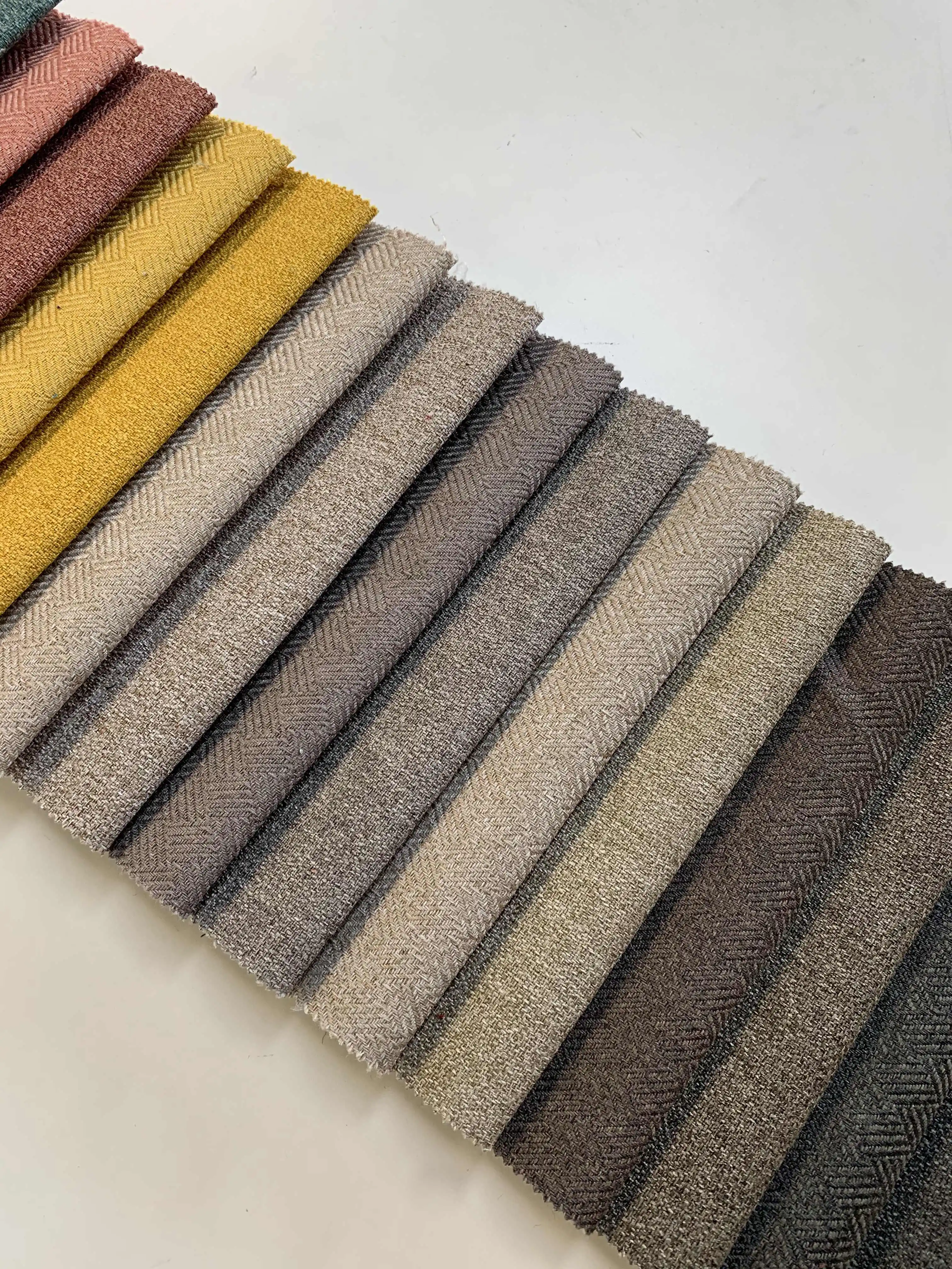 Furniture home textile 100% polyester fabrics upholstery linen look curtain fabric