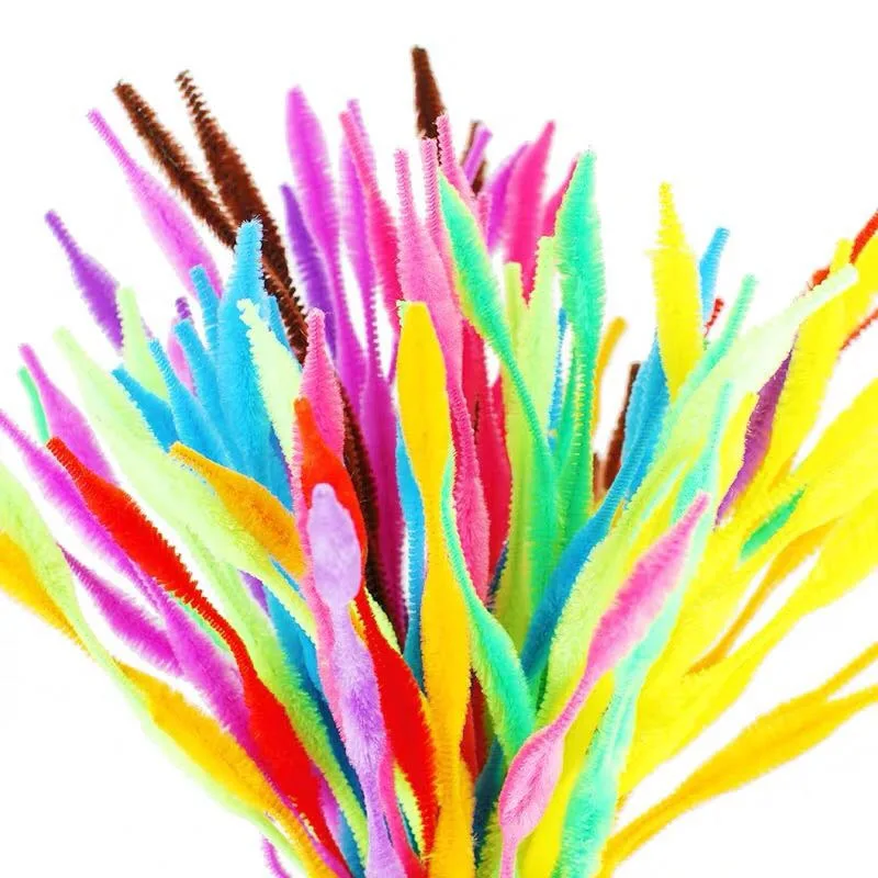 50/100pcs Chenille Stems Pipe Cleaners Children Educational Toys Handmade Colorful Chenille Stems Pipe for DIY Craft Supplies
