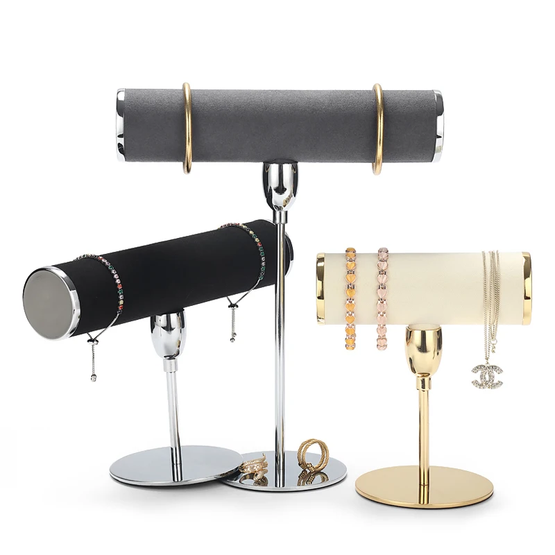 Jinsky Other Fashion Accessories Rotating Solid Velvet metal Flannel Jewelry Watch Bangle Bracelet Display Stands For Bracelets