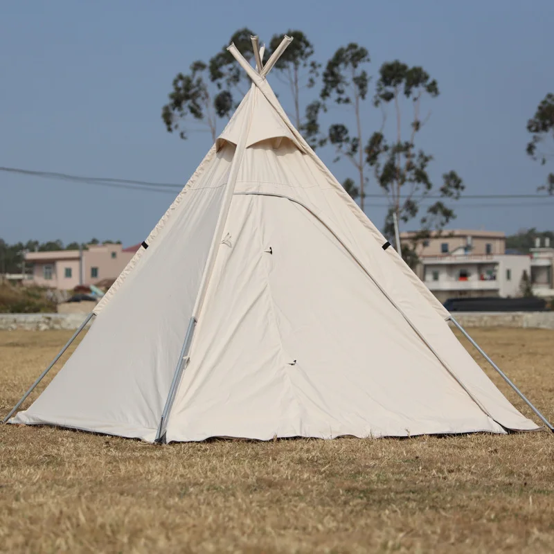 Traveler Camping Family Waterproof Net 300D Polyester Pyramid Tent Customized Cotton Fabric Tents