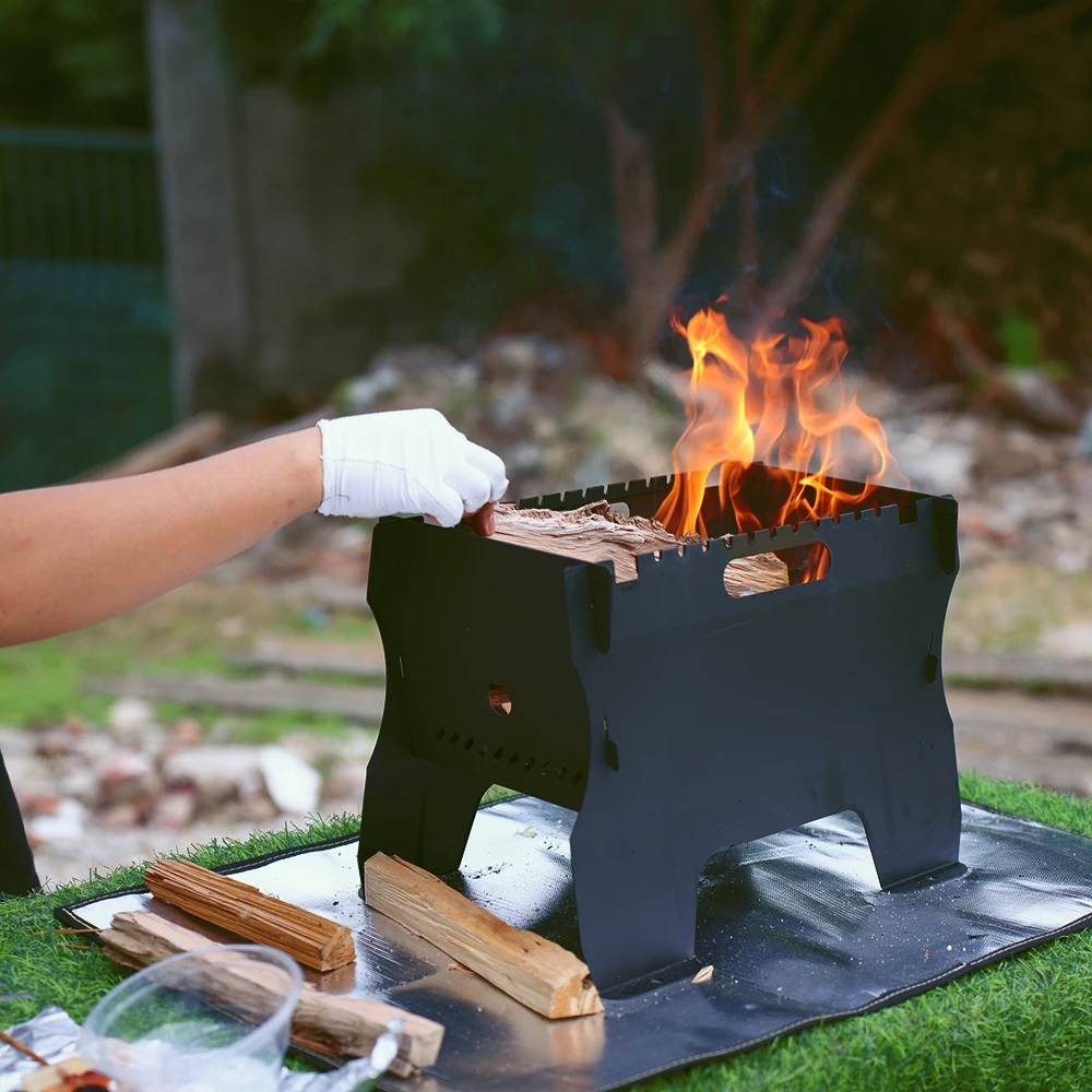 Tabletop Fire Pit Portable Indoor Fireplace Decor Outdoor Heaters Table Top BBQ Gas Grill Fire Pit