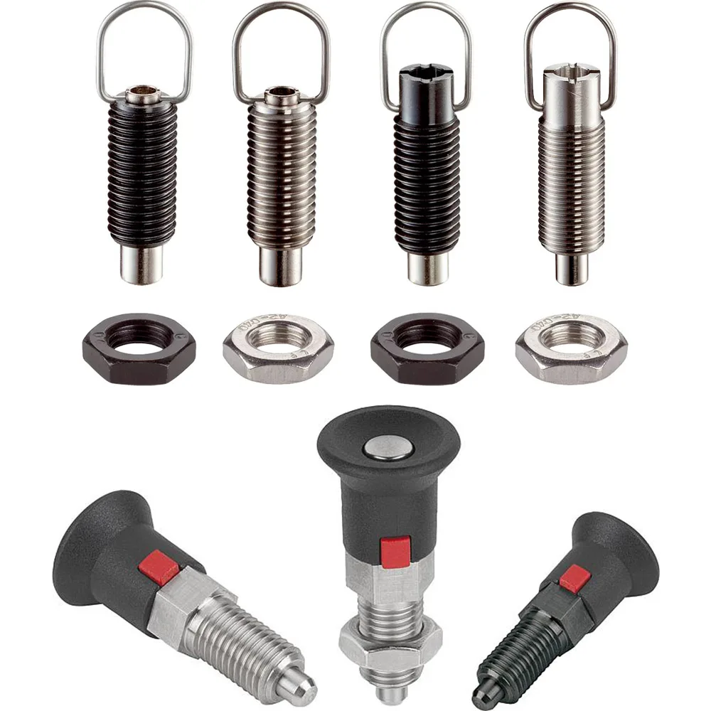 Aluminum Deadbolt Latch Spring Pin Door Latch T-Slot Extrusion Accessory stainless steel Index Plungers with mounting flange
