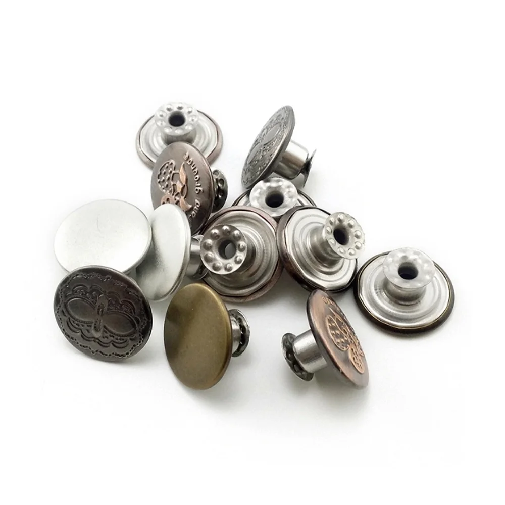 Customized Design Classic Embossed Shank Button High Quality Zinc Alloy Round Sustainabl Buttons